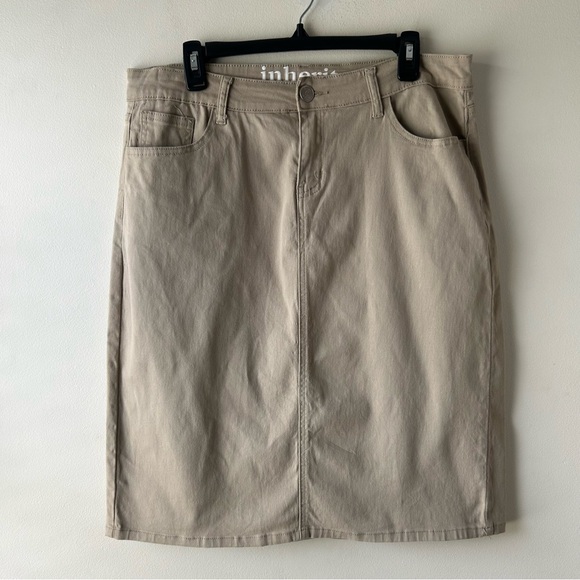 Inherit Clothing Company Modest Midi 26” Remi Skirt Tawny Taupe 13/14 Large - Picture 2 of 8
